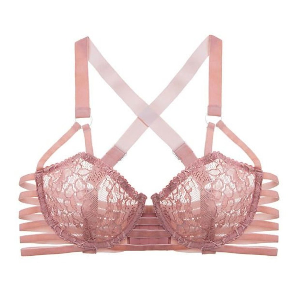 LONELY Lingerie LULU Pink Velvet Lace Bra 32B